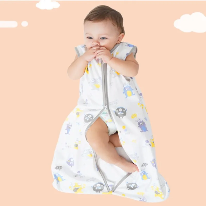 1 шт. Детский спальный мешок с ножками Весенне-летнее носимое одеяло с ножками Хлопковый спальный мешок для малышей Мягкий детский комбинезон для новорожденных