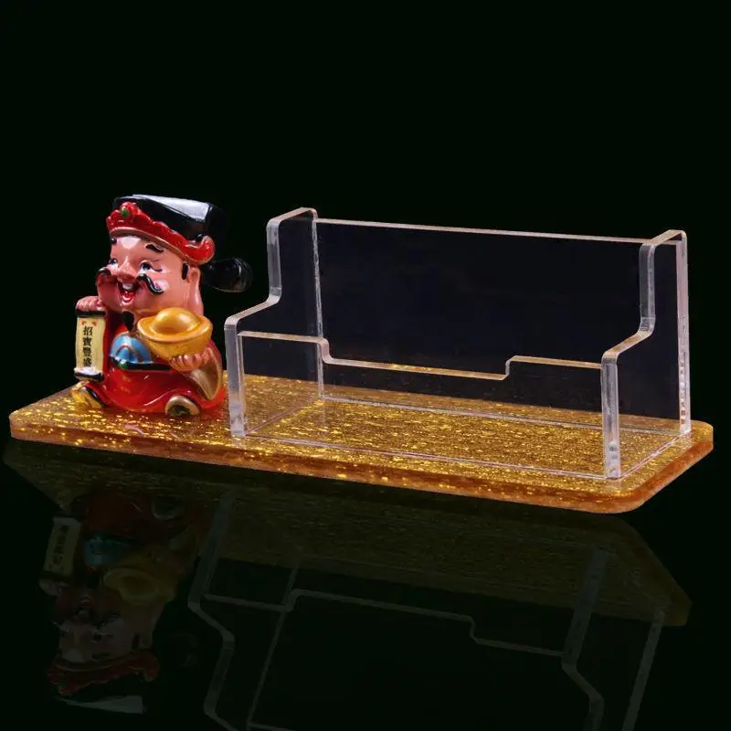 1 шт. Настольная настольная коробка в китайском стиле Персонализированная высококачественная коробка для визитных карточек Креативный Бог Богатства Форма Коробка для хранения визитных карточек