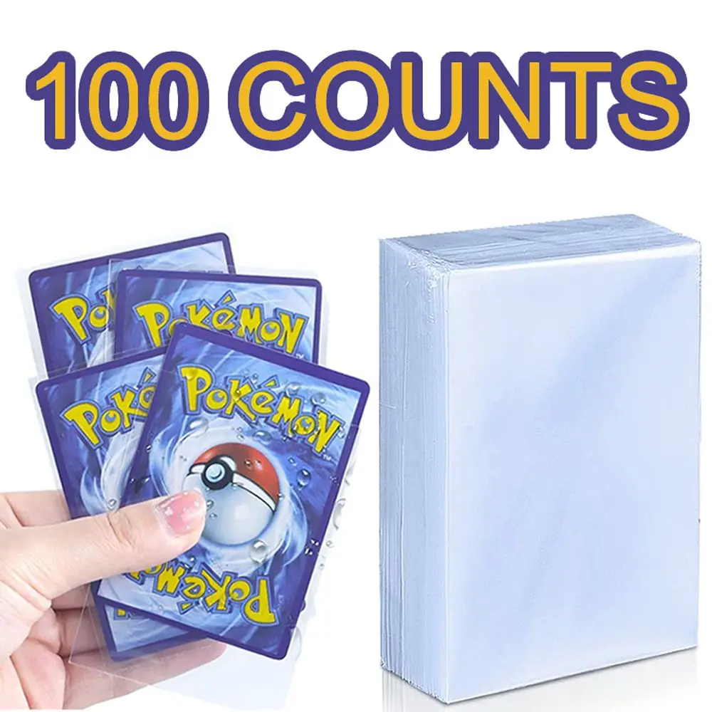 100 шт. Для Pokemon Card Sleeves Protector Cards Прозрачная игровая игра VMAX Дисплей Yugioh Чехол Держатель Папка Детская игрушка Подарок