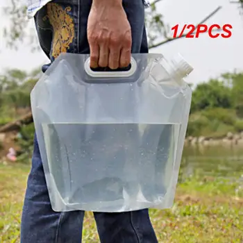 1 / 2 шт. Портативная складная сумка для хранения воды для кемпинга, пеших прогулок, выживания, хранения гидратации 30x32,5 см Снаряжение для выживания