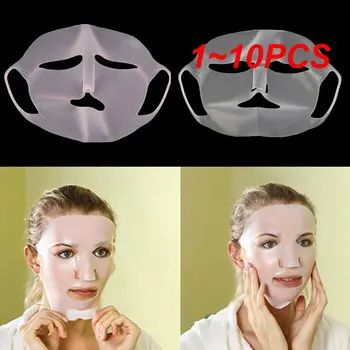 1 ~ 10 шт. Многоразовая силиконовая маска для лица для ухода за кожей Тканевая маска Предотвращение испарения Пар Повторное использование Водонепроницаемая маска Красота всего лица