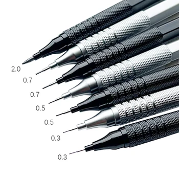 1 шт. Механический карандаш 0,3 / 0,5 / 0,7 / 2,0 мм Низкий центр тяжести Металлический рисунок Специальный карандаш Офис Школьные письменные принадлежности для искусства