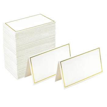  120 штук Карточки с местами Небольшие карты для палаток Золотая и белая бумага Подходит для свадеб, банкетов, настольных карт и именных карточек
