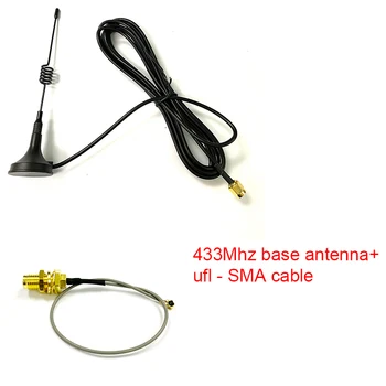 1PC 433 МГц Радиоантенна 3dbi Магнитное основание с удлинительным кабелем RP SMA + IPX / U.FL к RP SMA Женский адаптер с косичкой 15 см