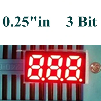 20 шт. 0,25 дюйма КРАСНЫЙ 7-сегментный дисплей 3-битная цифровая трубка 0,25-дюймовый светодиодный дисплей 15 * 8 * 4 мм Commom анодный катод