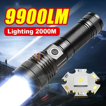 2000M Сверхмощный светодиодный фонарик Белая мощность Лазерный фонарик Встроенная батарея Супер яркие фонарики Перезаряжаемые фонари