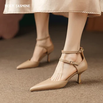2023 Весенняя женская обувь с острым носком Тонкий каблук Туфли-лодочки для женщин Спилки Высокие каблуки Женские каблуки на шпильке Zapatos de Mujer
