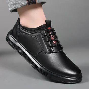 2023 Новая дизайнерская деловая повседневная обувь для мужчин Корейские спортивные английские лоферы мужские весна осень модные кожаные кроссовки для мужчин