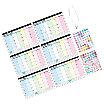 2024 Английский настенный календарь Ежемесячный офисный висячий рабочий стол Бумага для домашней комнаты Примечание