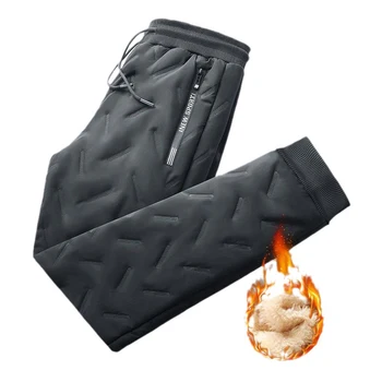 2024 Зимние утолщенные теплые спортивные штаны из овечьей шерсти Мужчины На открытом воздухе Отдых Ветрозащитные спортивные штаны Бренд Высококачественные брюки XL-5XL