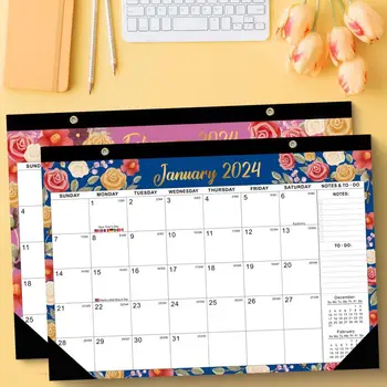 2024 Настенный календарь со шнурком Износостойкий список дел из плотной бумаги Список дел на 2024 год Висячий ежемесячный календарь Новогодний подарок