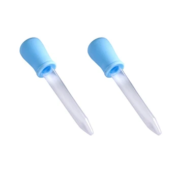 2X 5 мл прозрачная пластиковая пипетка жидкая медицинская пипетка синяя для ребенка
