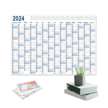 365 Календарь на год Годовой планировщик с плотной бумагой Календарь на весь год Календарь на 365 дней Большой календарь-плакат для академических
