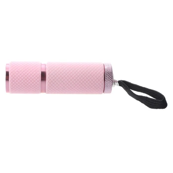 4X Открытый мини-фонарик с розовым резиновым покрытием 9-светодиодный фонарик
