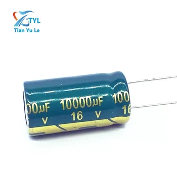 5 шт./лот 10000 мкф16 В низкоимпедансный высокочастотный алюминиевый электролитический конденсатор размером 16 * 30 16 В 10000 мкФ 20%