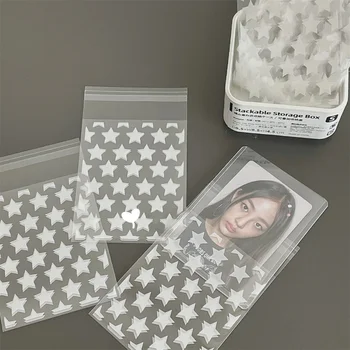 50 шт./пакет Stars Prints Самогерметизирующийся мешок OPP для звезд Фотографии Органайзер для хранения Мини-карты Держатель сумки Прозрачный карман
