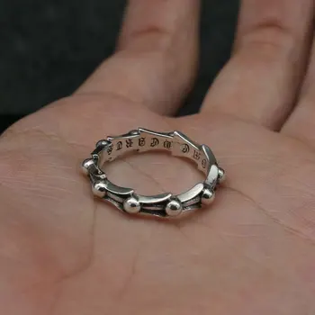 925 Стерлинговое серебро Ретро Персонализированное кольцо с рисунком водяной волны для мужчин и женщин Простое хвостовое кольцо Европейское и американское Pu