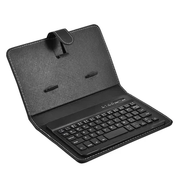 Bluetooth Мини Беспроводная Клавиатура С Чехлом Из Искусственной Кожи Для Смартфона Планшет 4,5 Дюйма - 6,8 Дюймовый Перезаряжаемый