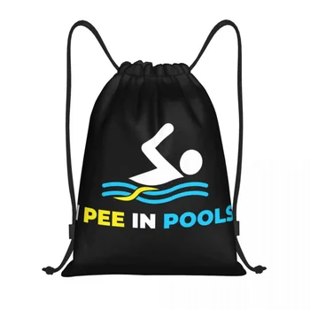 Custom Funny Swimming I Pee In Pools Сумка на шнурке для покупок Йога Рюкзаки Мужчины Женщины Спорт Тренажерный зал Мешок