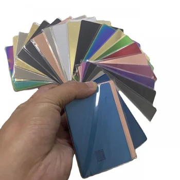 Customized.product.4442 слот для чипа многоцветная металлическая кредитная карта из нержавеющей стали со слотом для чипа EMV и полосой Hico