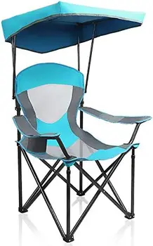 Duty Canopy Lounge Chair Солнцезащитный козырек Походное кресло для путешествий с подстаканником Эмаль Синий