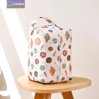 Elinfant Портативные подгузники Многоразовые водонепроницаемые модные принты Влажная / сухая ткань Влажная сумка для хранения мамы