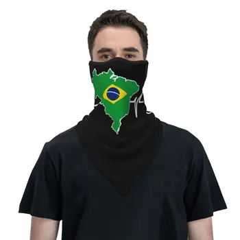 Heartbeat Design Бразильский флаг Бразилия Бандана Шейные гетры Зима Согреватель шеи Ветрозащитный шарф для походов Маска для лица