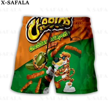 Hot Cheetos Food Puffs Сыр Мультфильм Плавательные шорты Летние пляжные шорты Мужские пляжные брюки Полуштаны -4