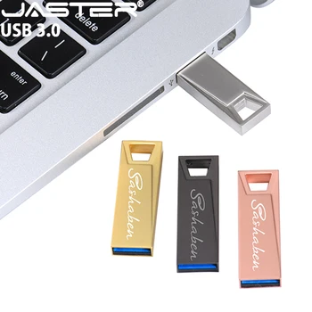 JASTER Металлические флэш-накопители USB 3.0 128 ГБ Бесплатный пользовательский логотип Высокоскоростной флеш-накопитель 64 ГБ Карта памяти 32 ГБ 16 ГБ Бизнес Подарочный U-диск