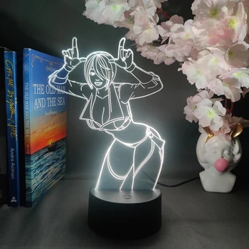 Kof Games Персонажи RGB Ночник Крутой Новогодний Подарок Для Геймеров Украшение Комнаты kof x Street Fighter 3D Акриловая лампа Ангел