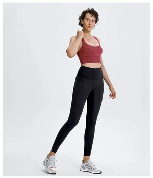 Lulu Заменители Леггинсы для фитнеса Спортивные тренировки Женские леггинсы с высокой талией Персиковые эластичные леггинсы Спортивные штаны