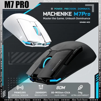 Machenike M7 Pro Беспроводная игровая мышь PAW3395 26000DPI 74g RGB для ноутбука ПК Мышь Геймер Kailh Switch Киберспорт Перезаряжаемый