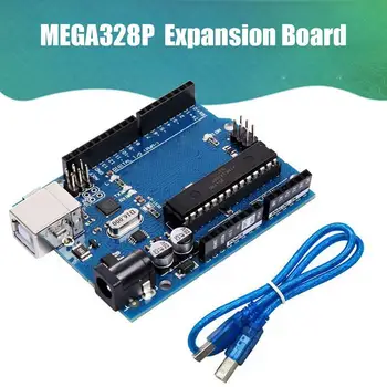 MEGA328P Плата расширения R3 Плата для разработки микроконтроллеров Материнская плата ATMEGA16U2 с USB-кабелем