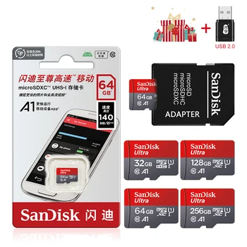 minicard Ultra Micro SD 256 ГБ 128 ГБ 64 ГБ 32 ГБ 120 МБ/с Карта памяти SD/TF Flash Карта памяти 32 64 128 ГБ microSD для телефона