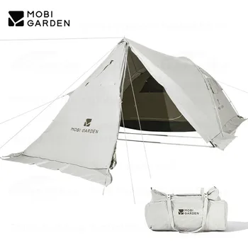 MOBI GARDEN Палатка YaJu200 Открытый кемпинг для кемпинга на 3-4 человека Большая семейная палатка Ветрозащитная 4-сезонная коньковая палатка с дымоходом