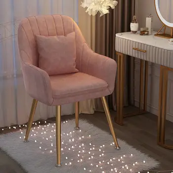 Nordic Light Роскошный обеденный стул Бытовой минималистичный Интернет Знаменитость Косметический стул Маникюр Стул для спальни Ins Стул Стул