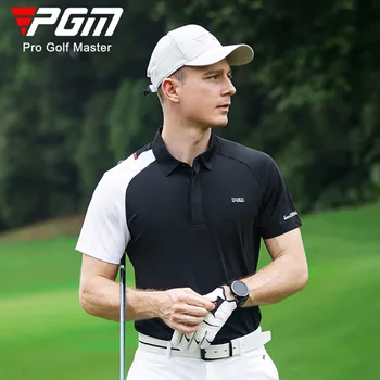 PGM Golf Мужская летняя футболка с коротким рукавом и лазерной перфорацией YF586