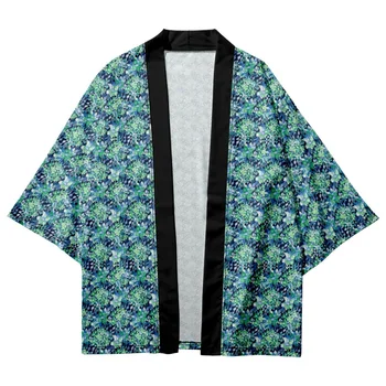Plus Size 6XL Японское кимоно Винтаж Геометрия Принт Кардиган Пляж Юката Уличная одежда Мужчины Женщины Хаори Халат Одежда