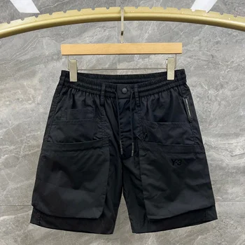 Y-3 Yohji Yamamoto Повседневные шорты 23SS Летняя мода Дизайн Пляжные брюки Спортивные свободные карманы для писем Никелевые брюки-карго для мужчин