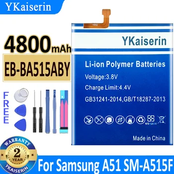 YKaiserin EB-BA515ABY 4800 мАч Сменный Аккумулятор Для Аккумуляторов Samsung Galaxy A51 SM-A515 SM-A515F/DSM Bateria + Инструменты