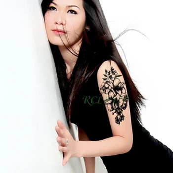 Водонепроницаемая временная татуировка наклейка цветок поддельная татуировка флэш тату тату временный боди-арт большой размер рука нога для девушек и женщин