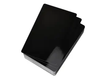 глянцевая отделка 0,2 мм ультратонкие черные металлические алюминиевые визитные карточки для лазерной гравировки