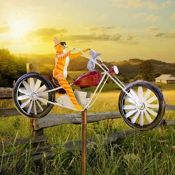  ГОРЯЧИЙ винтажный велосипедный спиннер, металлическая пара спиннер арт, мотоцикл кошки-мышки, флюгеры из нержавеющей стали