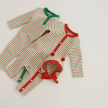Детская рождественская одежда Осень Новый детский комбинезон Детский рождественский цельный набор