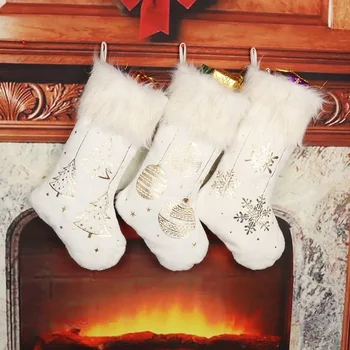 Детские гетры Рождественские носки Золотые горячие носки Подарочная сумка Декоративные носки Рождественский подарочный пакет для детей