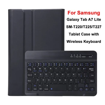 для Galaxy Tab A7 Lite 8,7-дюймовый чехол для клавиатуры,съемный чехол для клавиатуры со слотом для пера для Samsung Tab A7 Lite SM-T220 T225 T227