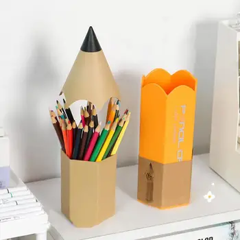 Емкость органайзера для кистей для макияжа Держатель для ручки в форме карандаша с пыленепроницаемой крышкой Идеальный органайзер для студентов, классных комнат, настольных компьютеров