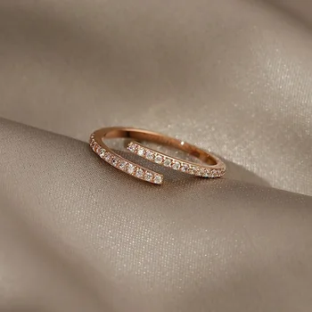 Изысканное новое корейское простое геометрическое металлическое кольцо мода темперамент джокер открытое кольцо женские ювелирные изделия