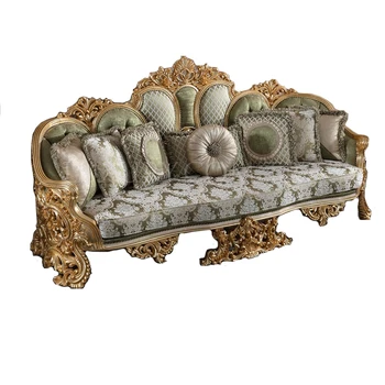 Комбинация диванов из массива дерева, вилла с ручной резьбой, мебель для гостиной, тканевый диван по индивидуальному заказу