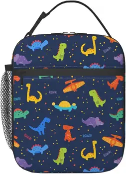 красочный динозавр для мальчика сумки для обеда портативная изолированная коробка для ланча обратно в школу пикник офис путешествия